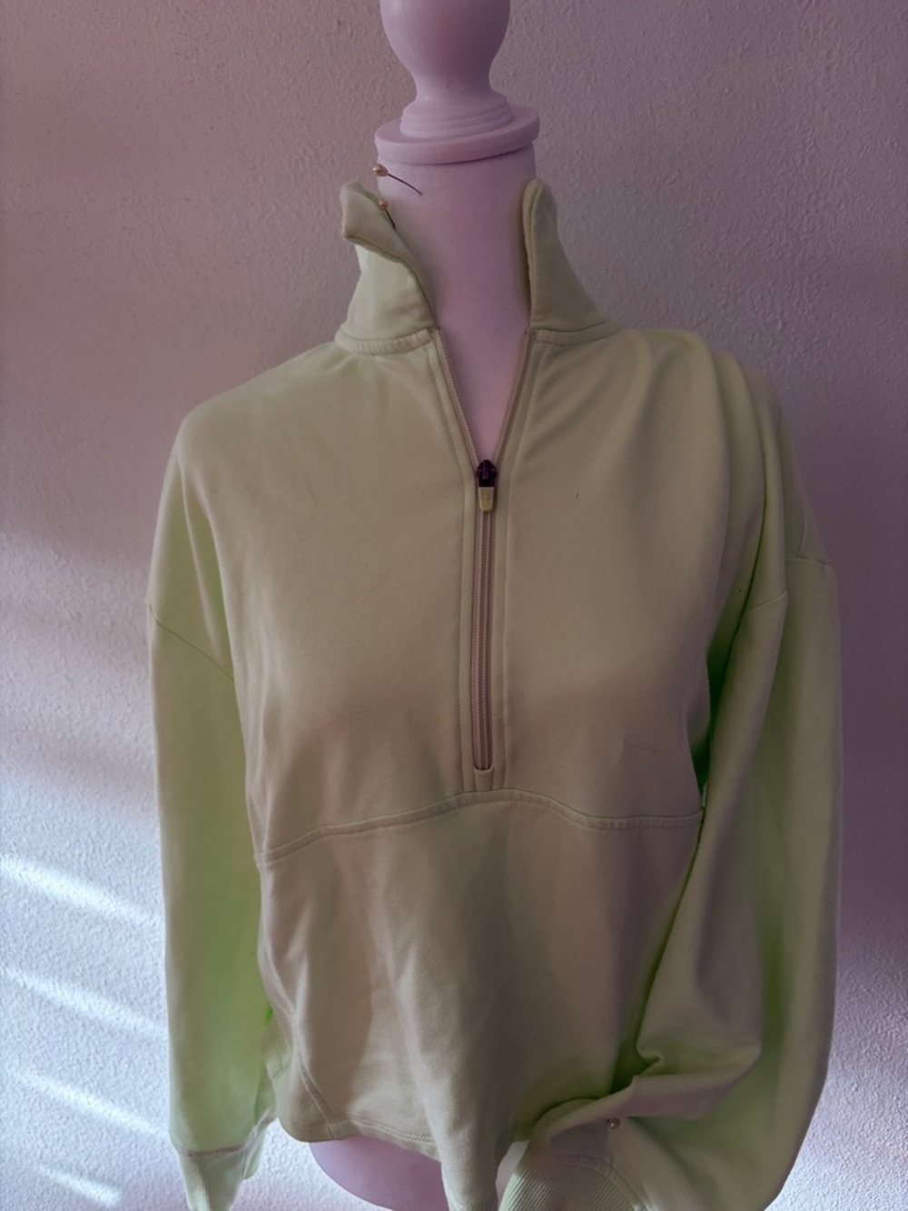 Light Green Half-Zip Women's Sweater